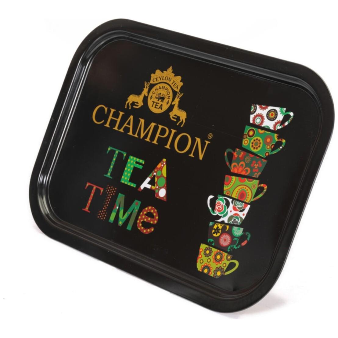 285x400 mm Dikdörtgen Metal Tepsi Siyah Zemin Champion Çay Saati — Tepsiler — görsel 3 / 3 — Tinbox