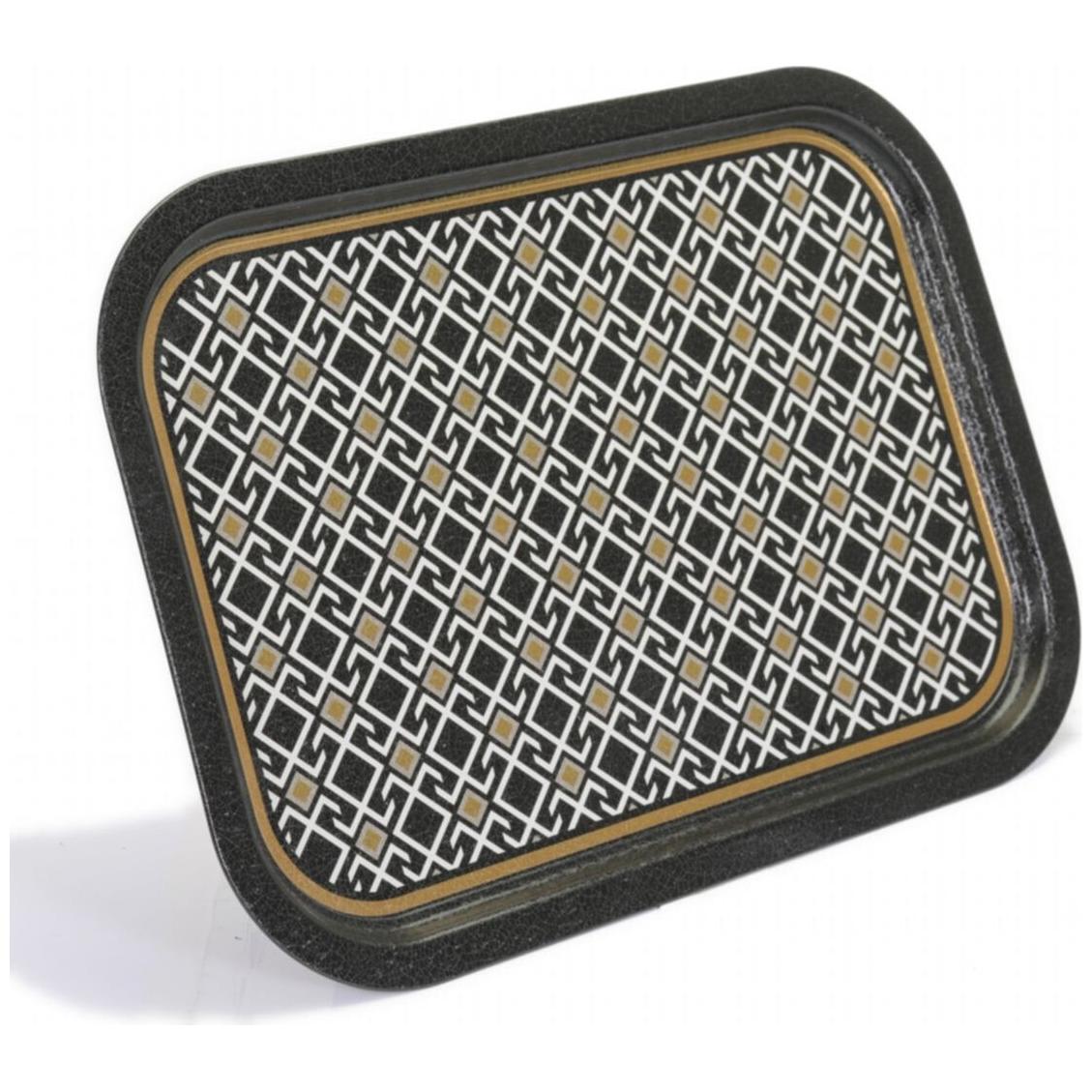 285x400 mm Rectangular Metal Tray Seamless Pattern Design Geometric Lines Black Background — Trays — view 3 of 4 — Tinbox