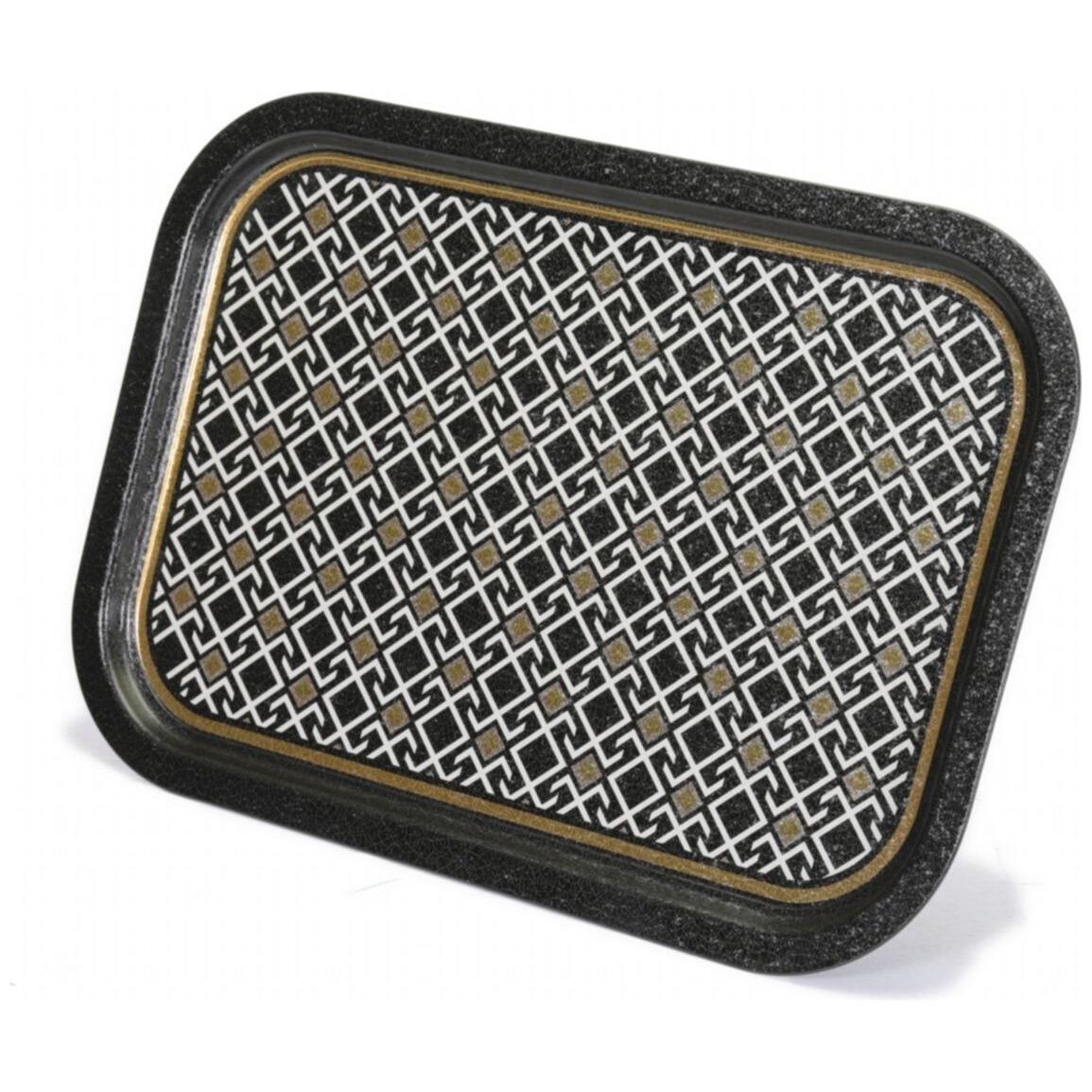 285x400 mm Rectangular Metal Tray Seamless Pattern Design Geometric Lines Black Background — Trays — view 4 of 4 — Tinbox