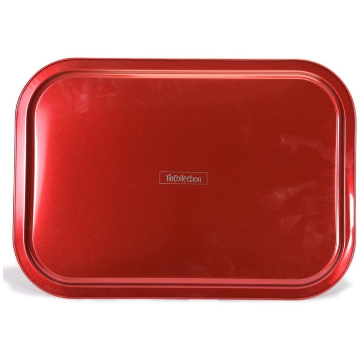 285x400 mm Rectangular Metal Tray White pattern red background — Trays — view 2 of 4 — Tinbox