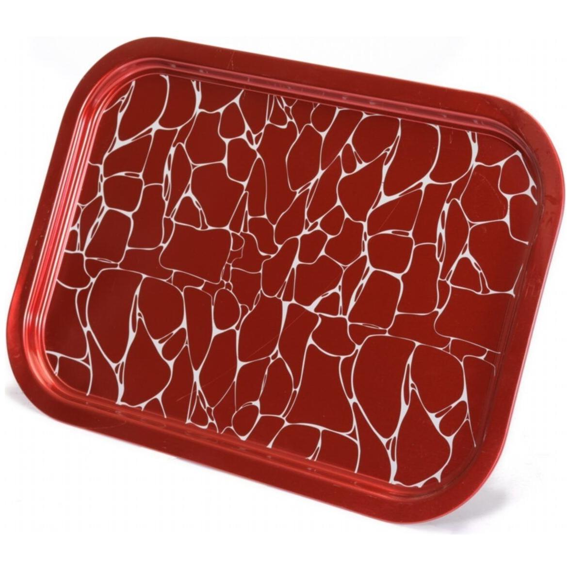 285x400 mm Rectangular Metal Tray White pattern red background — Trays — view 4 of 4 — Tinbox
