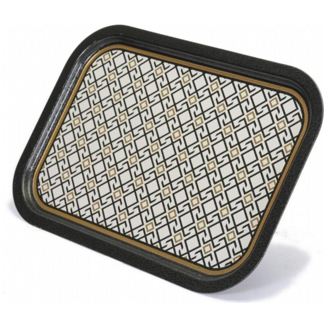 285x400 mm Dikdörtgen Metal Tepsi, Dikişsiz Desen Tasarımı, Geometrik Çizgiler, Kırmızı Arka Plan — Tepsiler — görsel 4 / …