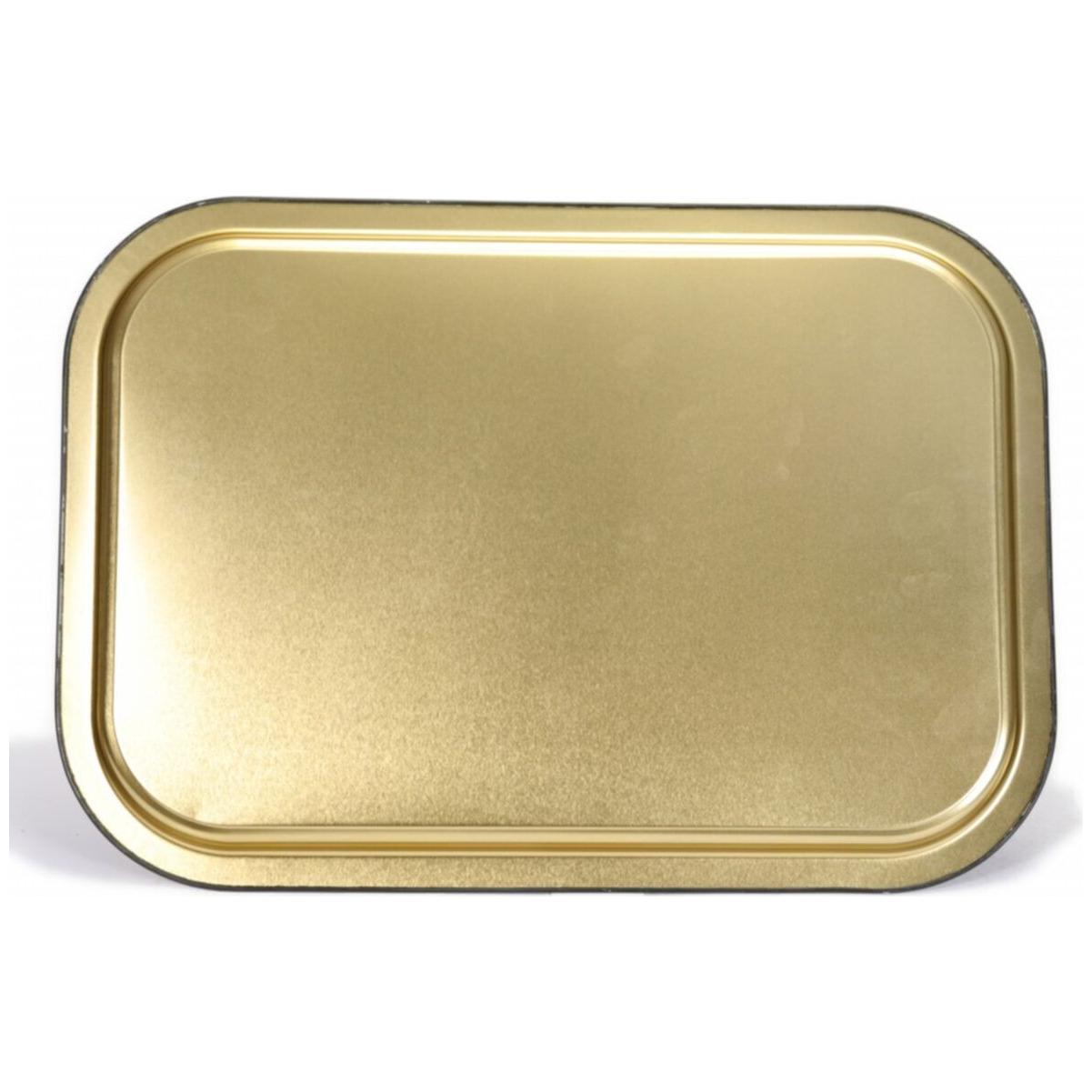 285x400 mm Dikdörtgen Metal Tepsi Siyah Zemin Champion Çay Saati — Tepsiler — Tinbox