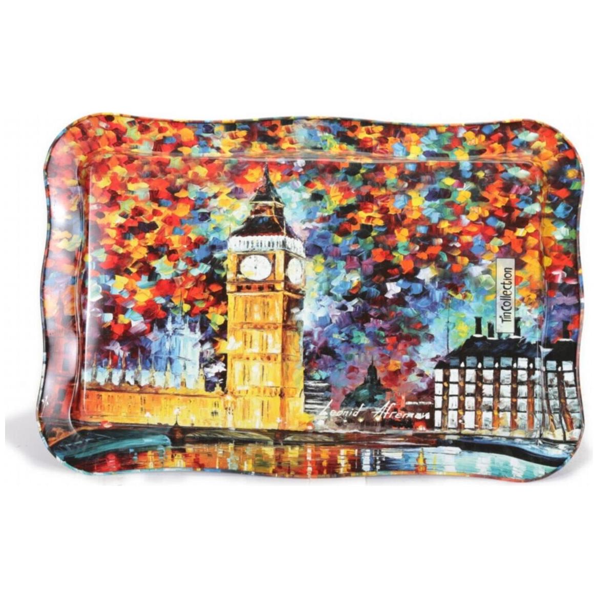 238x358 mm Dikdörtgen Metal Tepsi, Dalgalı Kenarlı, Afremov Big Ban — Tepsiler — görsel 2 / 5 — Tinbox