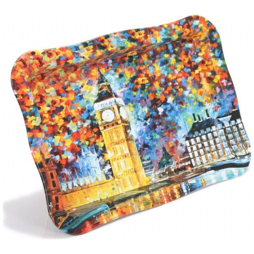 238x358 mm Dikdörtgen Metal Tepsi, Dalgalı Kenarlı, Afremov Big Ban — Tepsiler — görsel 3 / 5 — Tinbox