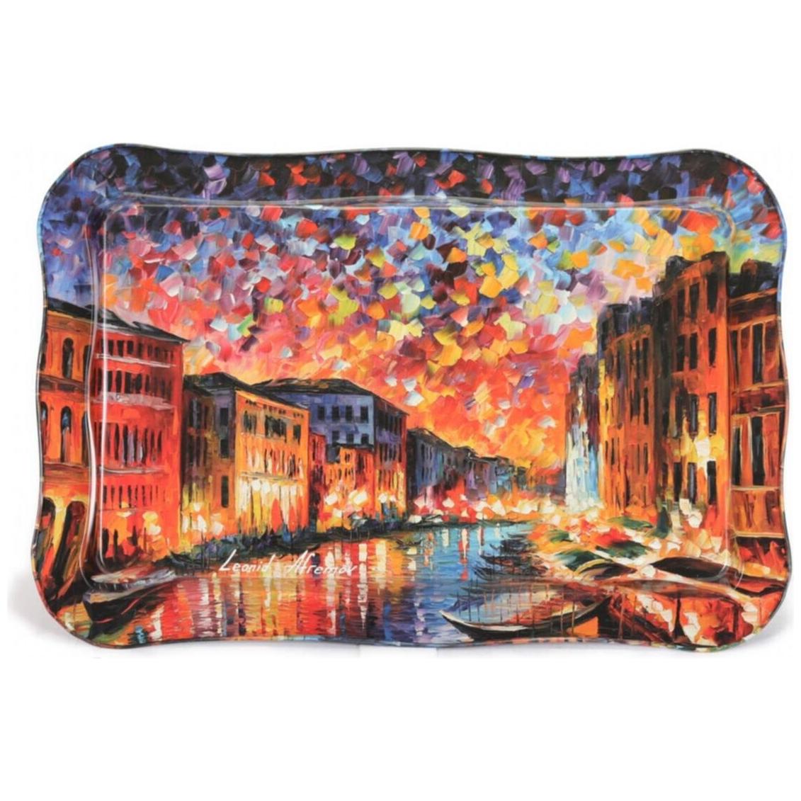 238x358 mm Dikdörtgen Metal Tepsi, Dalgalı Kenarlı, Afremov Nehri — Tepsiler — görsel 2 / 5 — Tinbox