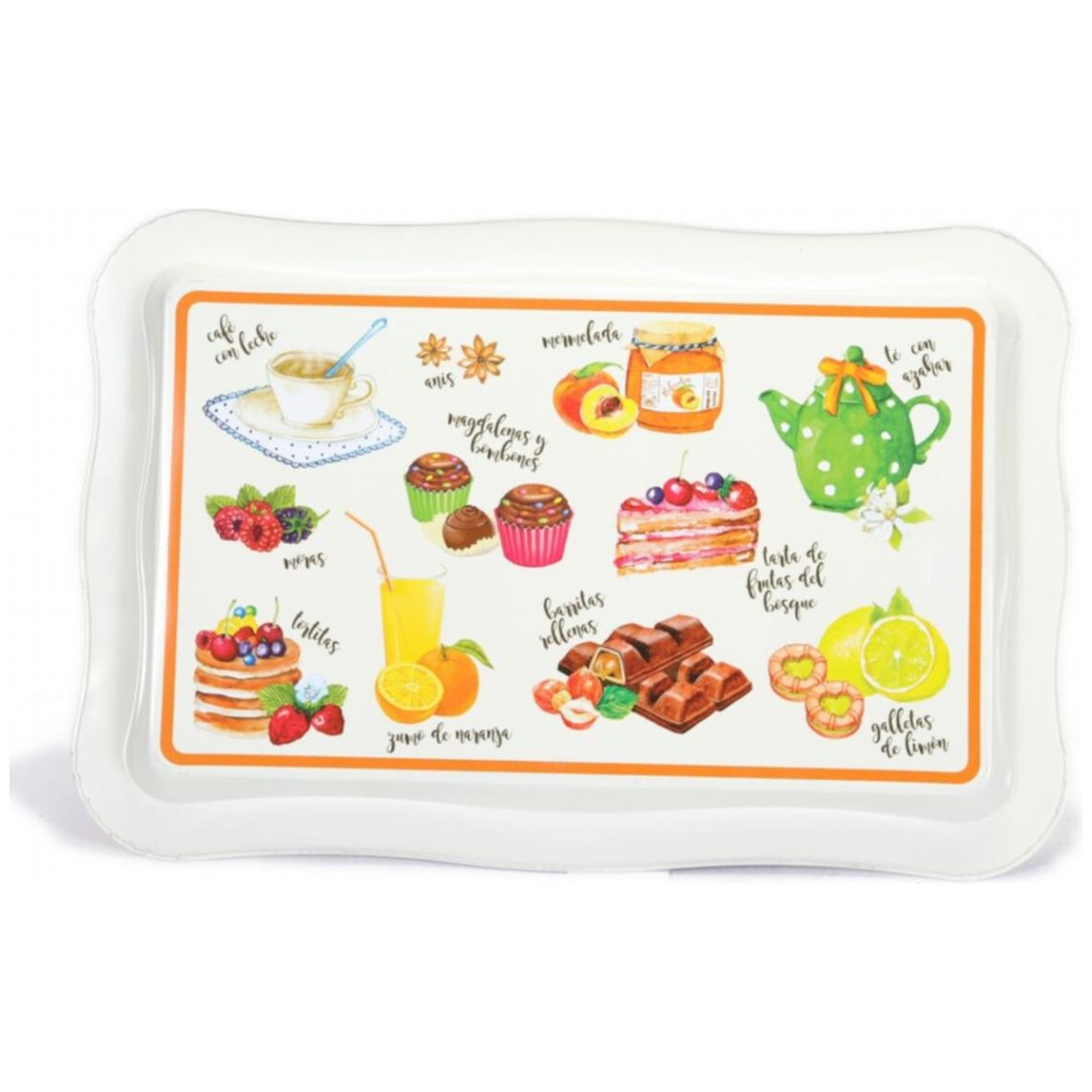 238x358 mm Dikdörtgen Metal Tepsi, Dalgalı Kenarlı, Kahve İçin Uygun — Tepsiler — görsel 2 / 4 — Tinbox