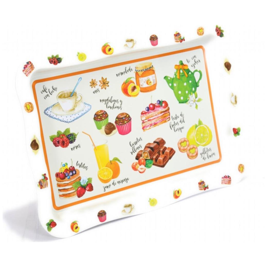 238x358 mm Dikdörtgen Metal Tepsi, Dalgalı Kenarlı, Kahve İçin Uygun — Tepsiler — görsel 3 / 4 — Tinbox