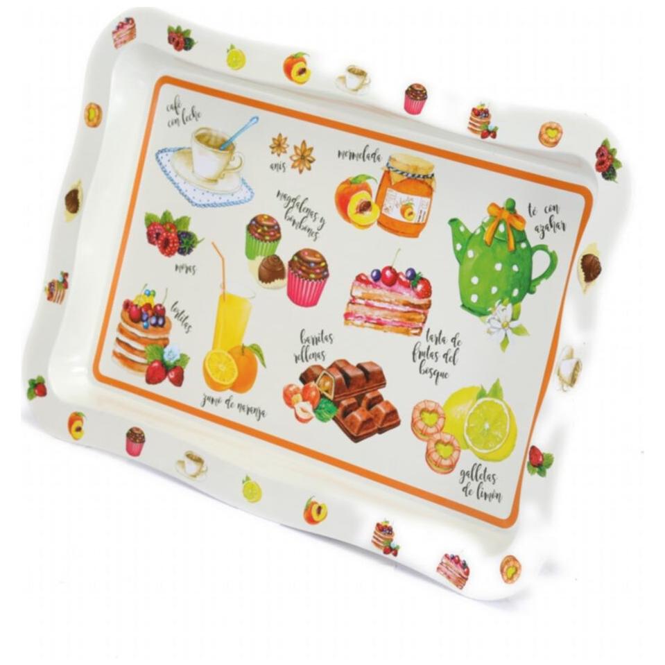 238x358 mm Dikdörtgen Metal Tepsi, Dalgalı Kenarlı, Kahve İçin Uygun — Tepsiler — görsel 4 / 4 — Tinbox