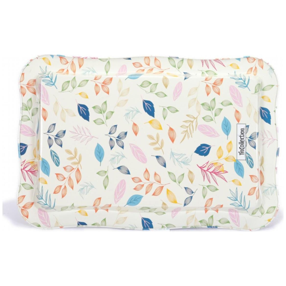 238x358 mm Rectangular Metal Tray With Wavy Edge Leaf pattern — Trays — view 2 of 4 — Tinbox