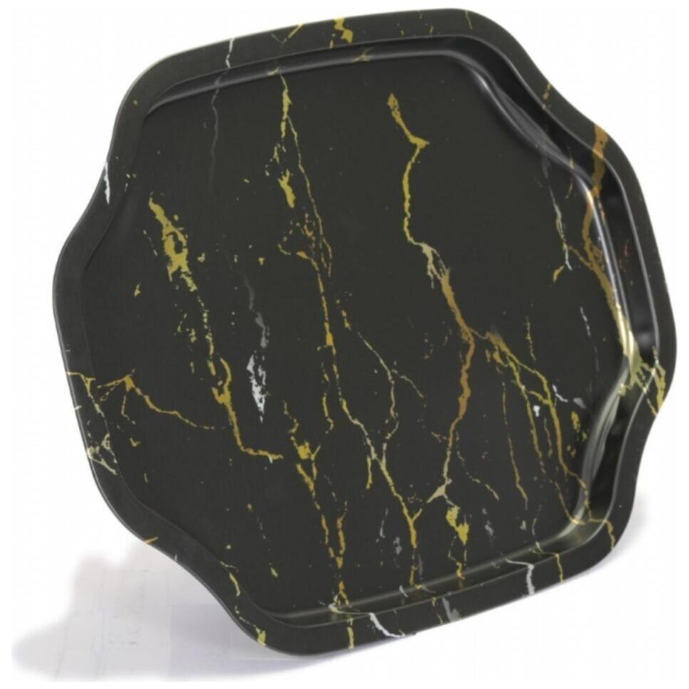 238x358 mm Rectangular Metal Tray With Wavy Edge Marble Black — Trays — view 3 of 4 — Tinbox