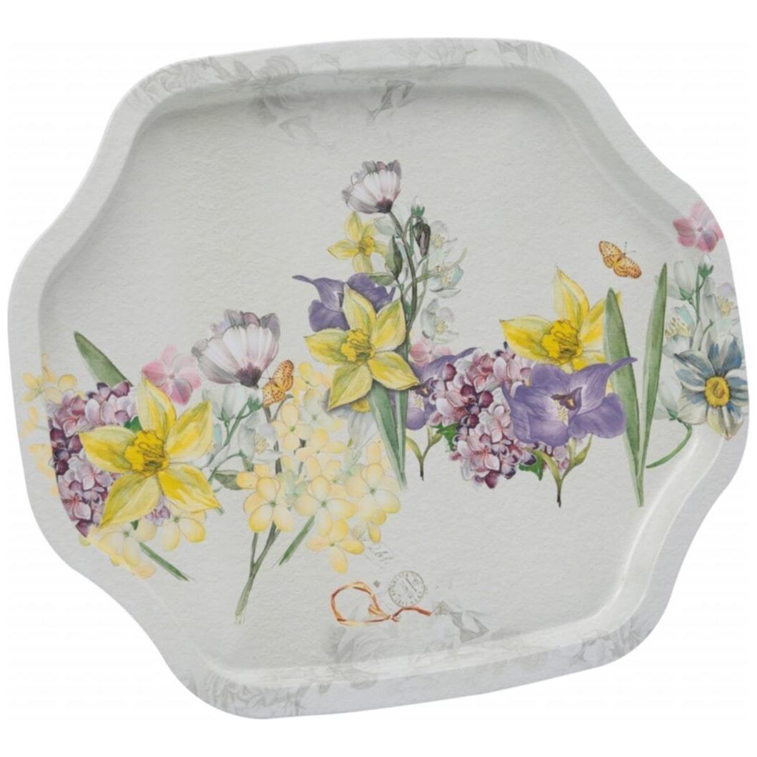 Curved wavy edge Tray 285x400 mm Flower Gray — Trays — view 2 of 4 — Tinbox