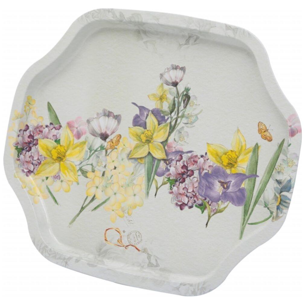 Curved wavy edge Tray 285x400 mm Flower Gray — Trays — view 3 of 4 — Tinbox