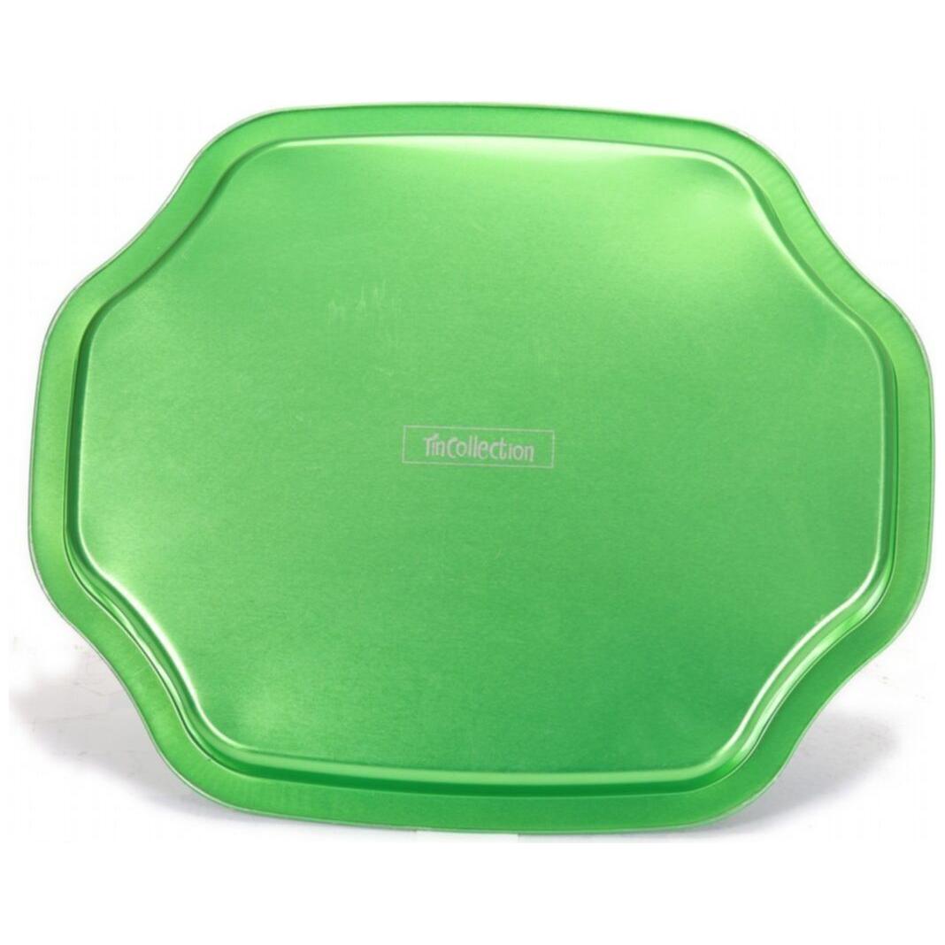 Curved wavy edge Tray 285x400 mm White pattern green background — Trays — view 4 of 5 — Tinbox