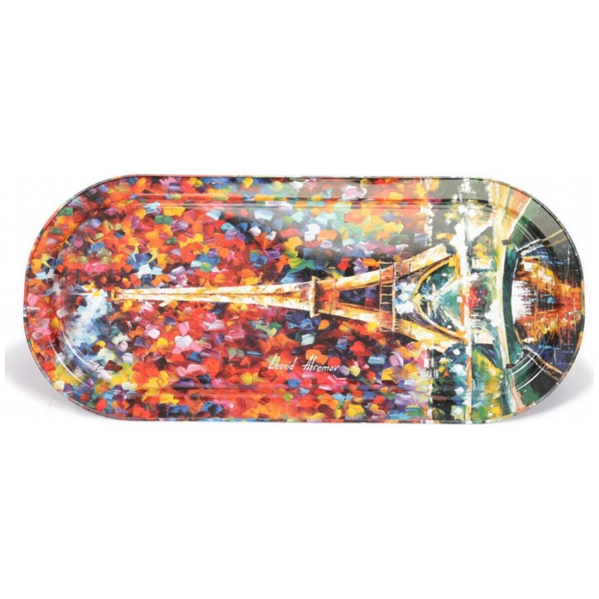 160x350 mm Dikdörtgen Metal Tepsi Afremov Paris — Tepsiler — Tinbox