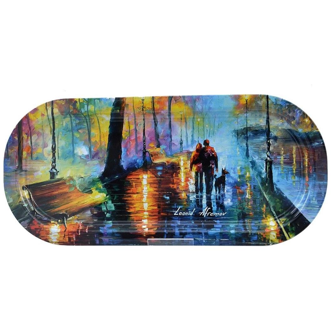 160x350 mm Dikdörtgen Metal Tepsi Afremov Venice — Tepsiler — Tinbox
