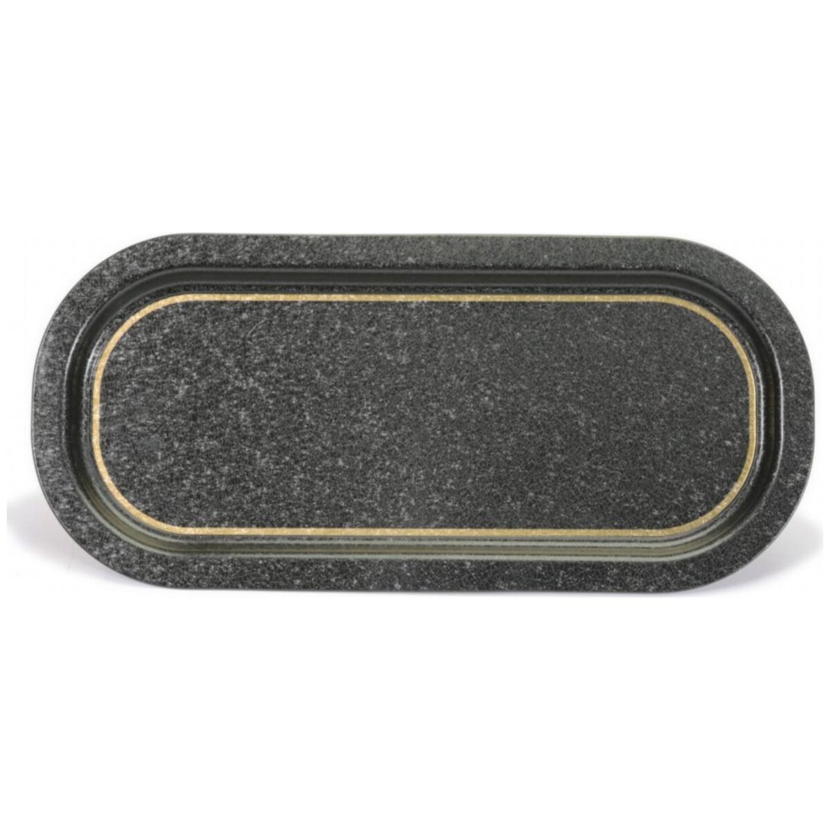 160x350 mm Dikdörtgen Metal Tepsi Siyah Altın SWT Ev — Tepsiler — görsel 2 / 4 — Tinbox