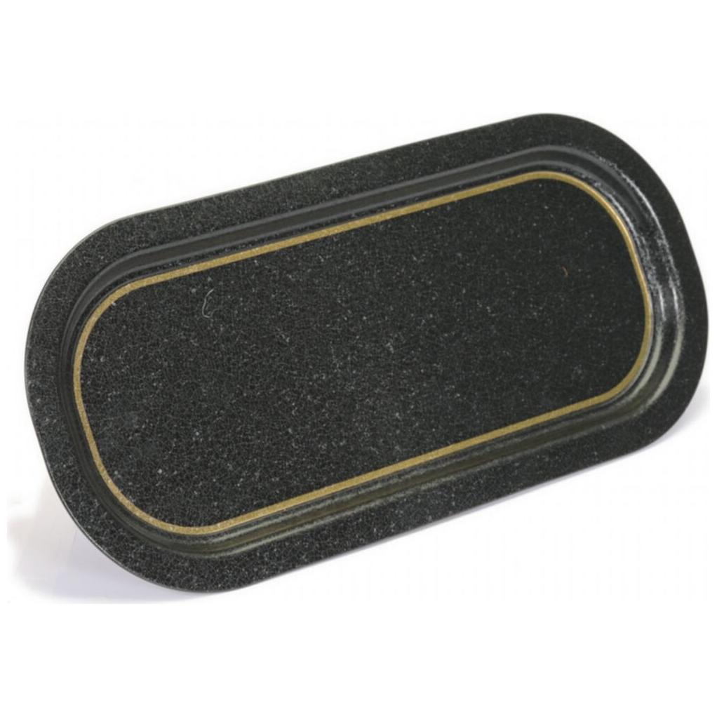 160x350 mm Dikdörtgen Metal Tepsi Siyah Altın SWT Ev — Tepsiler — görsel 3 / 4 — Tinbox