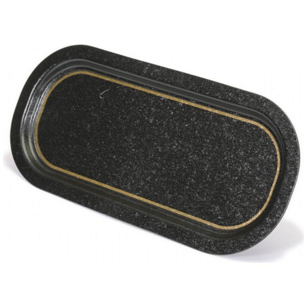 160x350 mm Dikdörtgen Metal Tepsi Siyah Altın SWT Ev — Tepsiler — görsel 4 / 4 — Tinbox