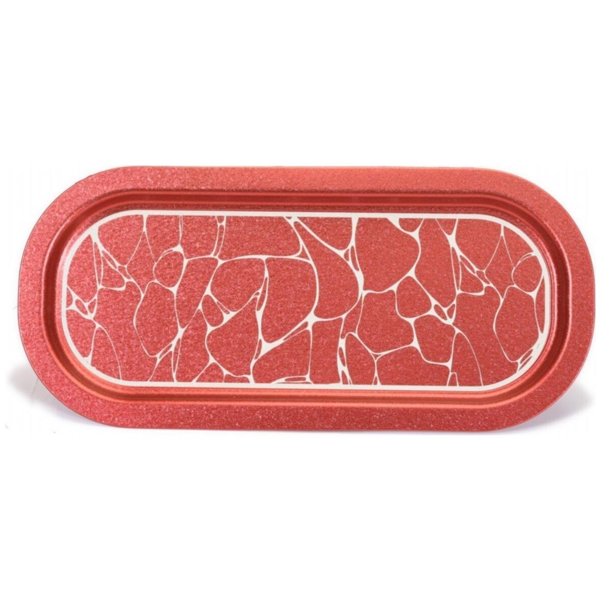 160x350 mm Rectangular Metal Tray White pattern red background — Trays — view 2 of 4 — Tinbox