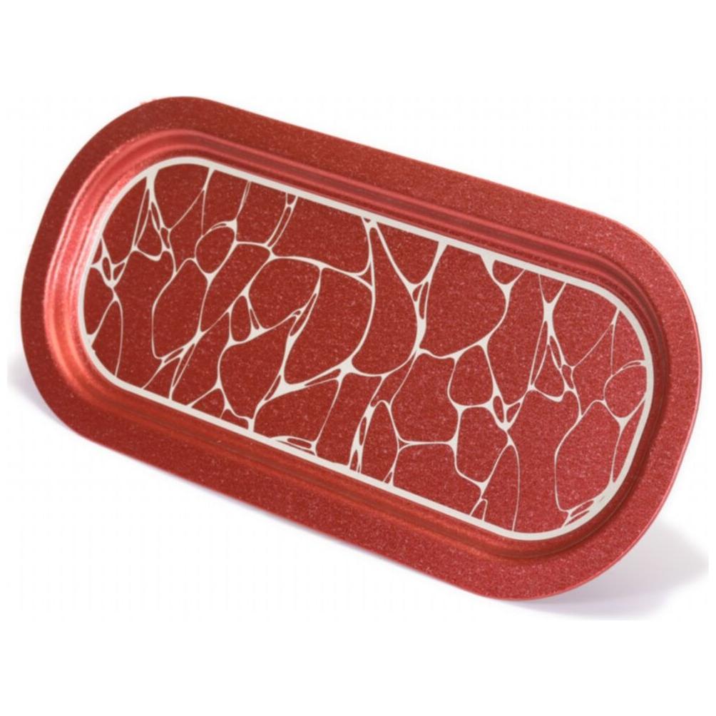 160x350 mm Rectangular Metal Tray White pattern red background — Trays — view 4 of 4 — Tinbox
