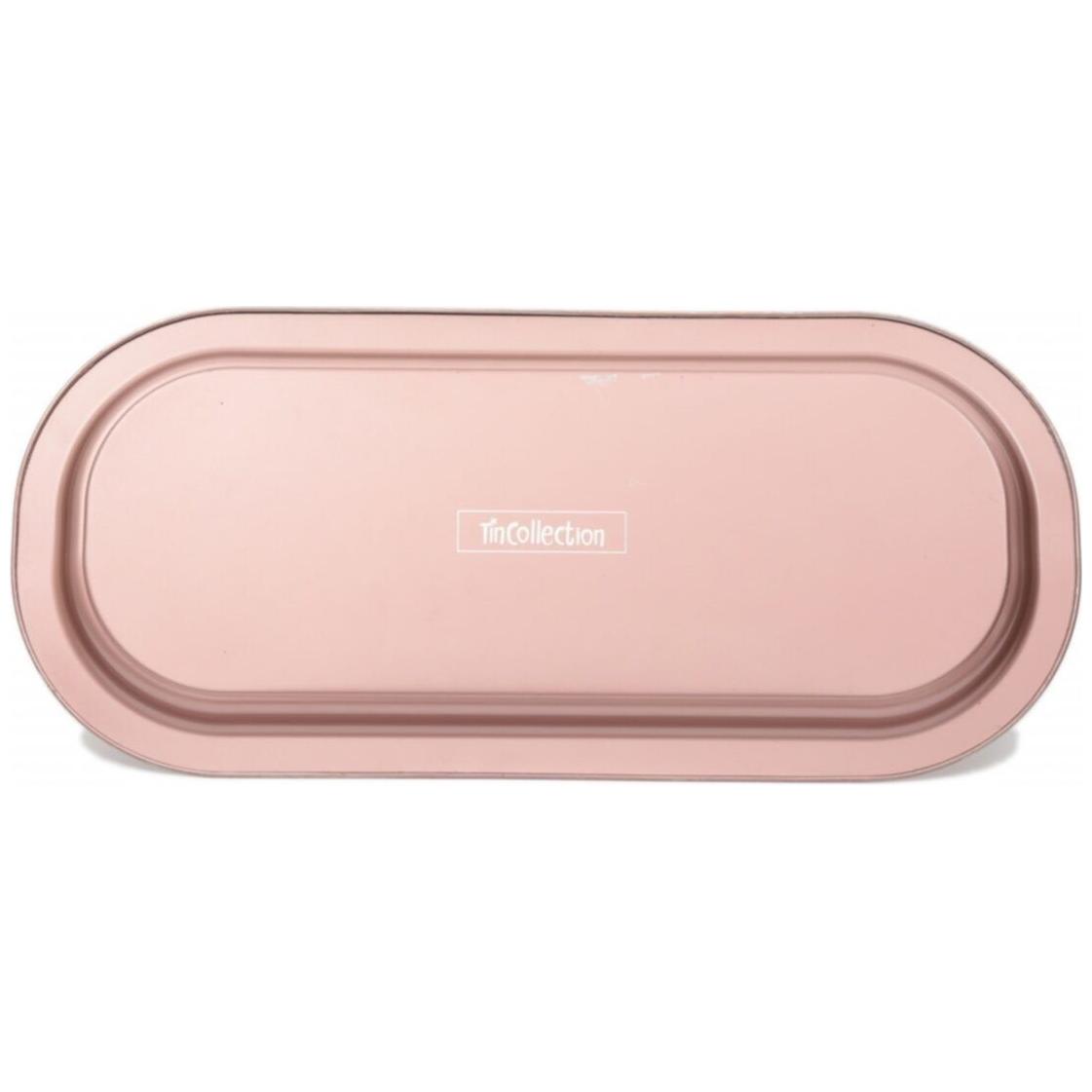 160x350 mm Dikdörtgen Metal Tepsi, Beyaz Desenli, Gül Altın Arka Plan — Tepsiler — görsel 4 / 4 — Tinbox