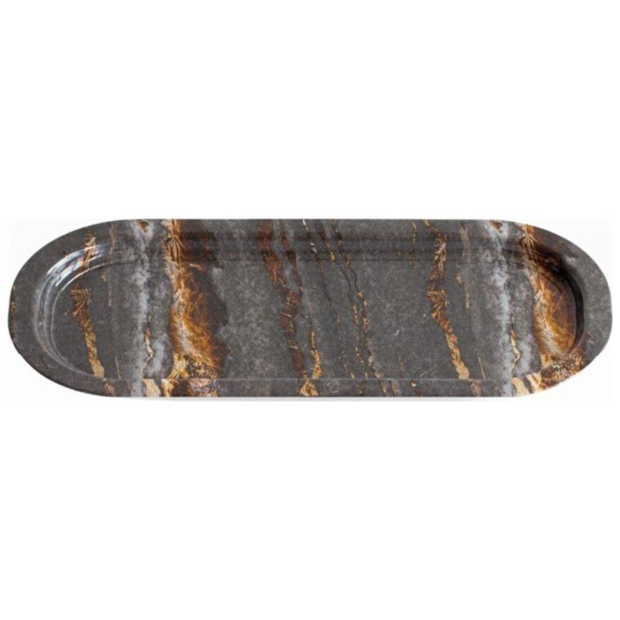 160x350 mm Dikdörtgen Metal Tepsi Kaya ve Altın — Tepsiler — görsel 2 / 3 — Tinbox
