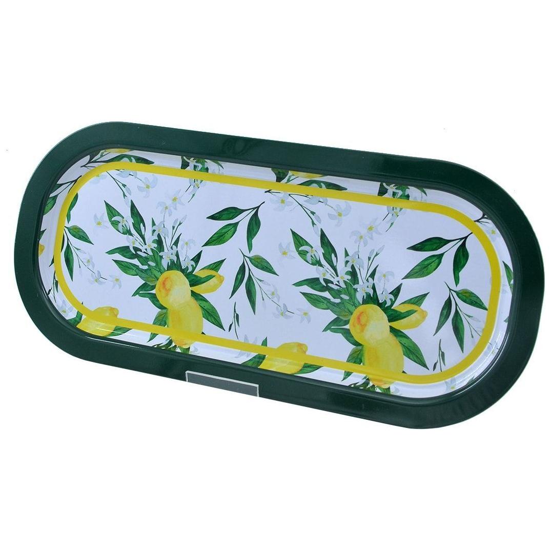160x350 mm Dikdörtgen Metal Tepsi Limon Desenli — Tepsiler — görsel 2 / 5 — Tinbox