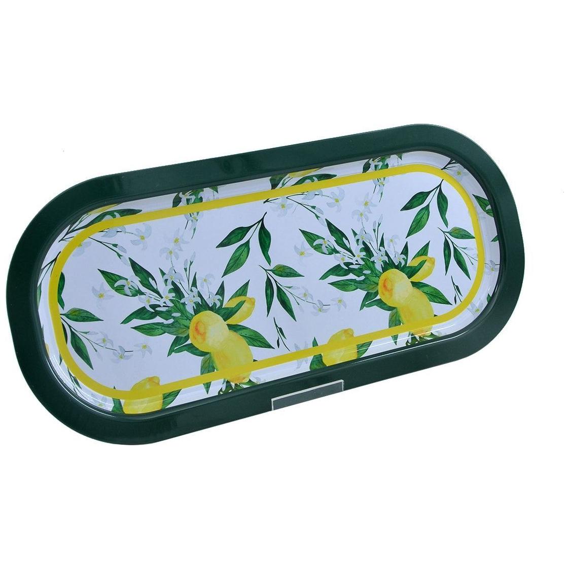 160x350 mm Dikdörtgen Metal Tepsi Limon Desenli — Tepsiler — görsel 3 / 5 — Tinbox