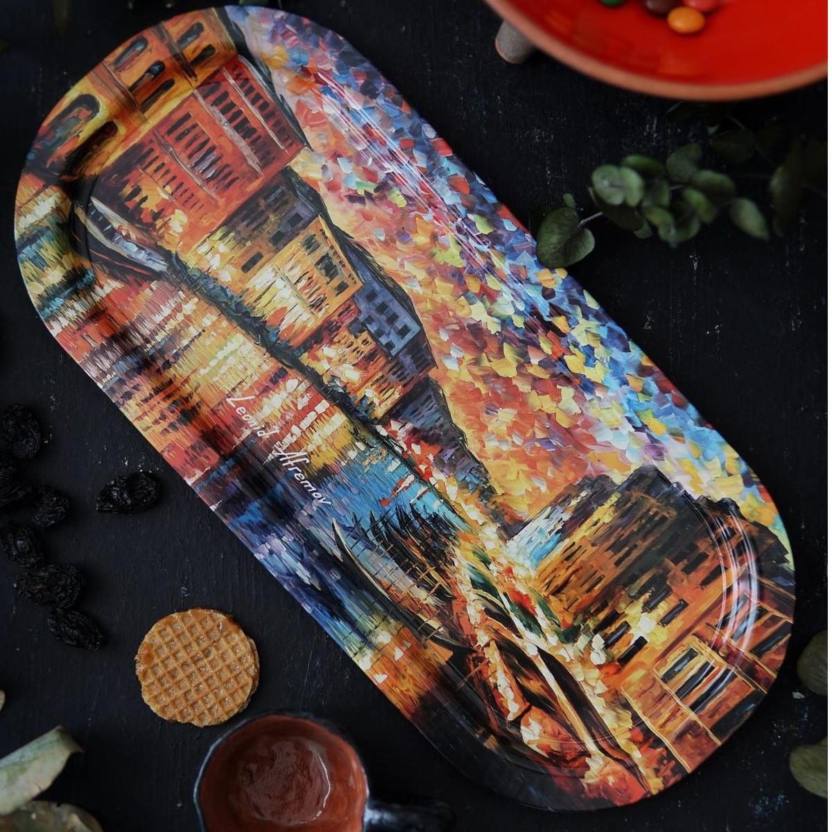 160x350 mm Dikdörtgen Metal Tepsi Afremov Nehri — Tepsiler — görsel 3 / 3 — Tinbox