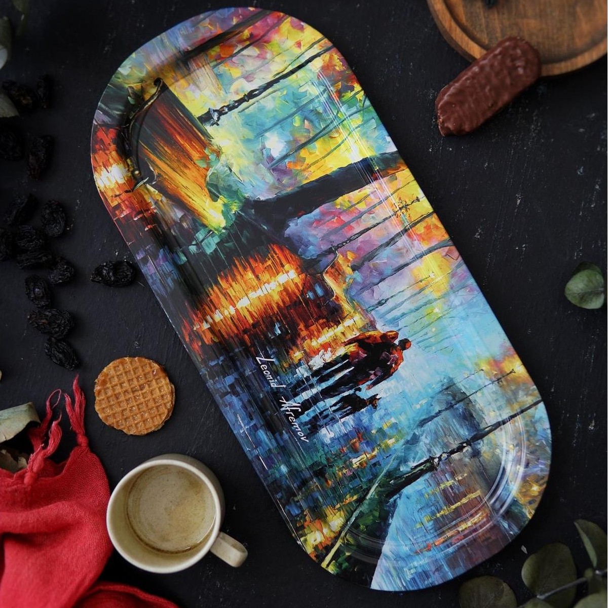 160x350 mm Dikdörtgen Metal Tepsi Afremov Venice — Tepsiler — görsel 5 / 5 — Tinbox