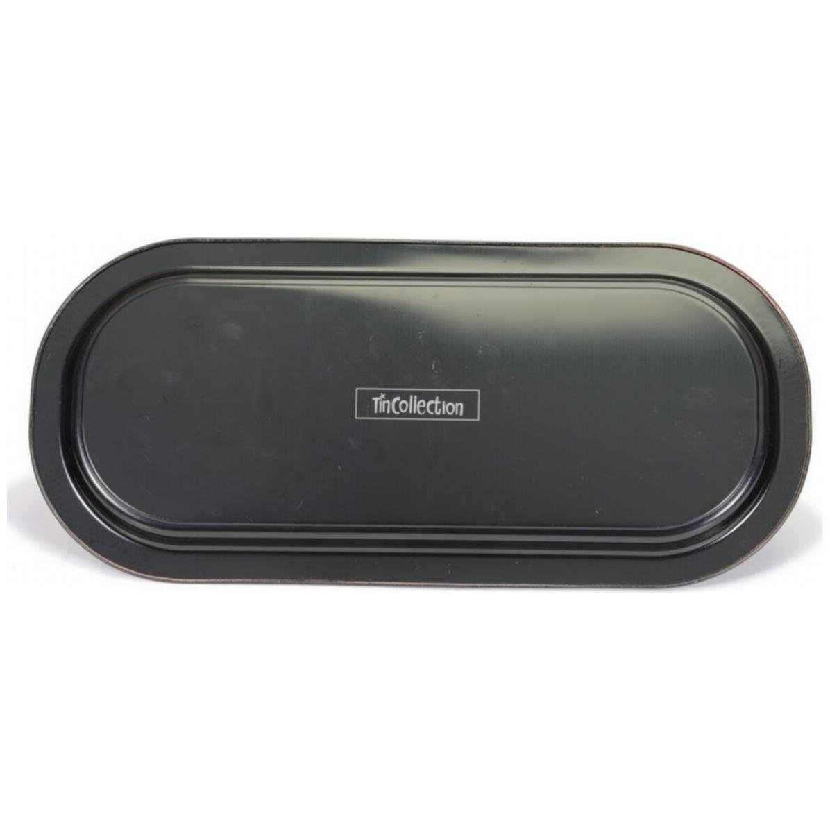 160x350 mm Dikdörtgen Metal Tepsi Siyah Altın SWT Ev — Tepsiler — Tinbox