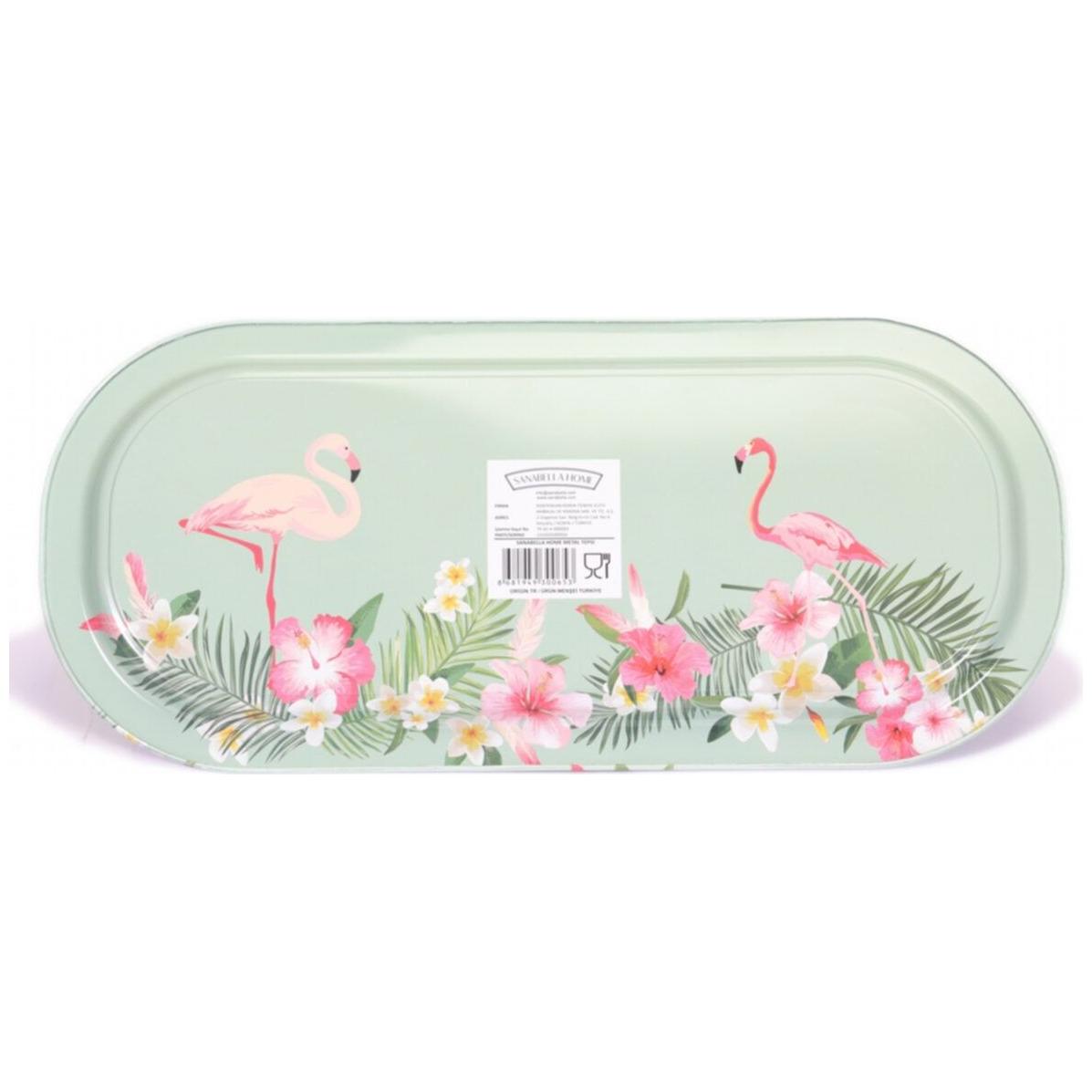160x350 mm Dikdörtgen Metal Tepsi, Pembe Flamingo İllüstrasyonu, Mavi Arka Plan — Tepsiler — görsel 1 / 4 — Tinbox