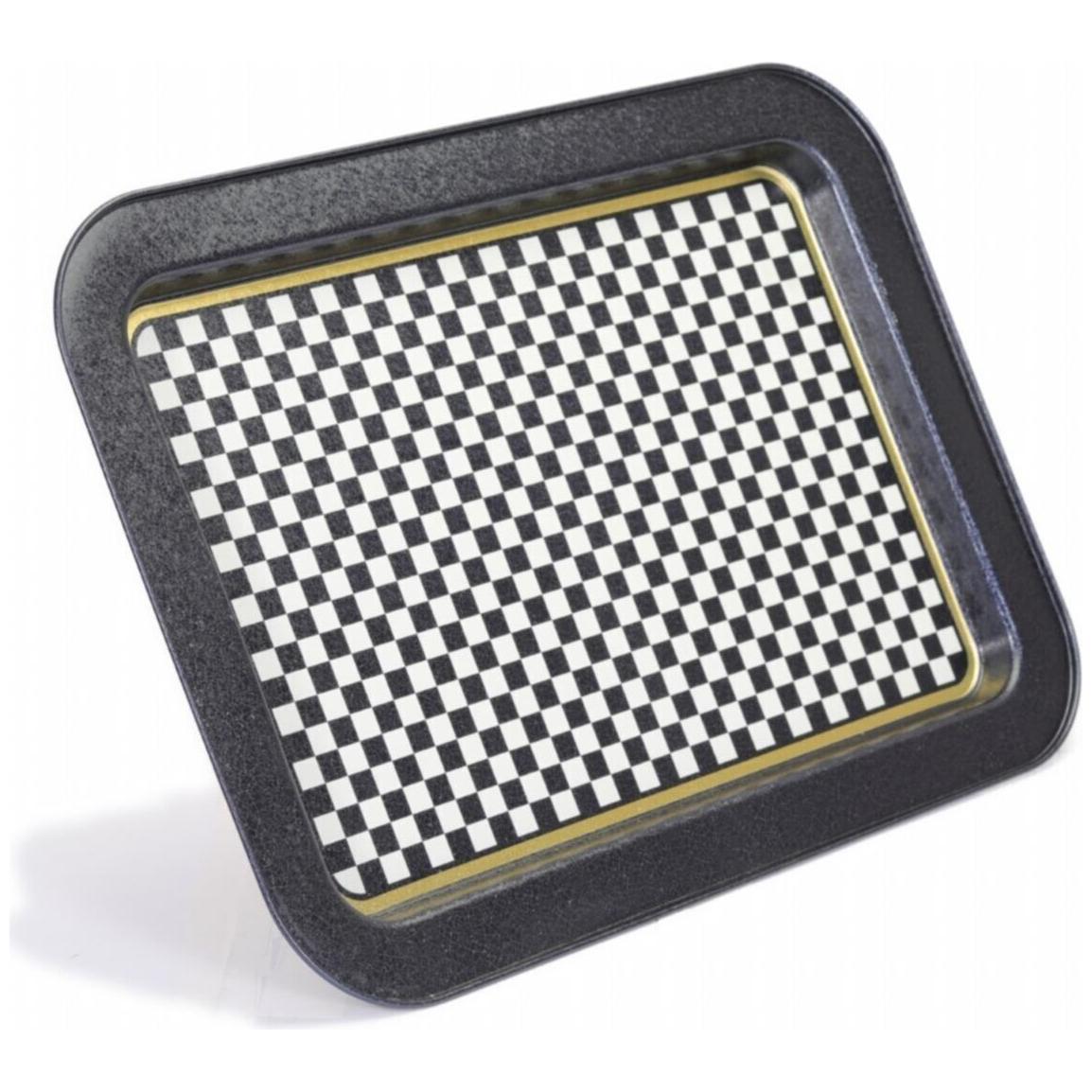 310x430 mm Metal Dikdörtgen Tepsi Kareli Desen — Tepsiler — görsel 3 / 5 — Tinbox
