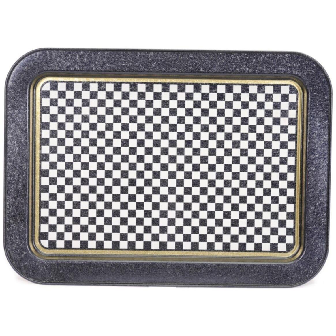 310x430 mm Metal Dikdörtgen Tepsi Kareli Desen — Tepsiler — görsel 4 / 5 — Tinbox
