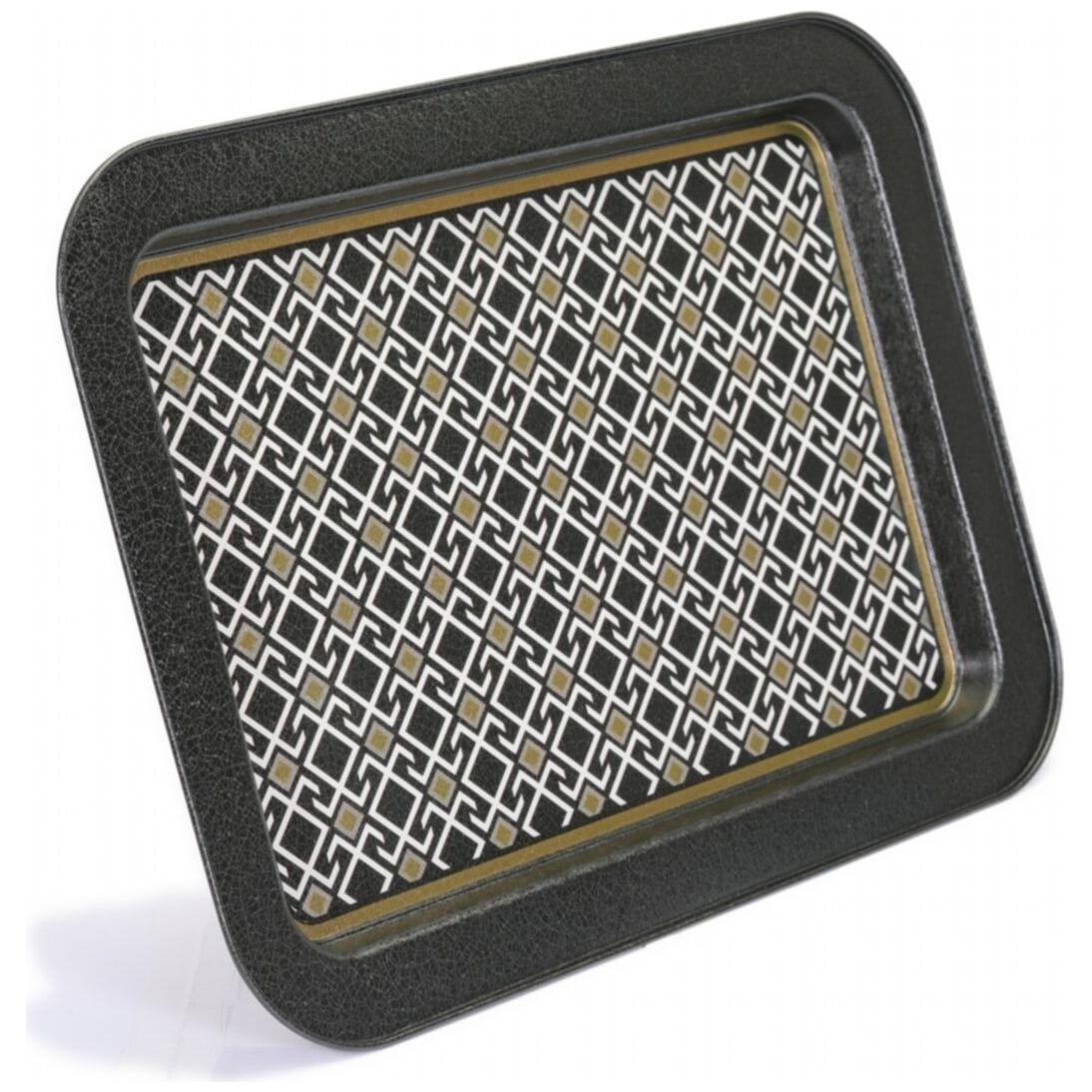 310x430 mm Metal Rectangular Tray Seamless Pattern Design Geometric Lines Black Background — Trays — view 3 of 4 — Tinbox
