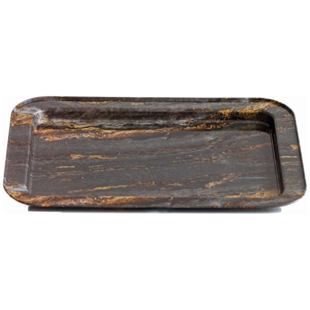 310x430 mm Metal Dikdörtgen Tepsi Kaya ve Altın — Tepsiler — görsel 3 / 4 — Tinbox