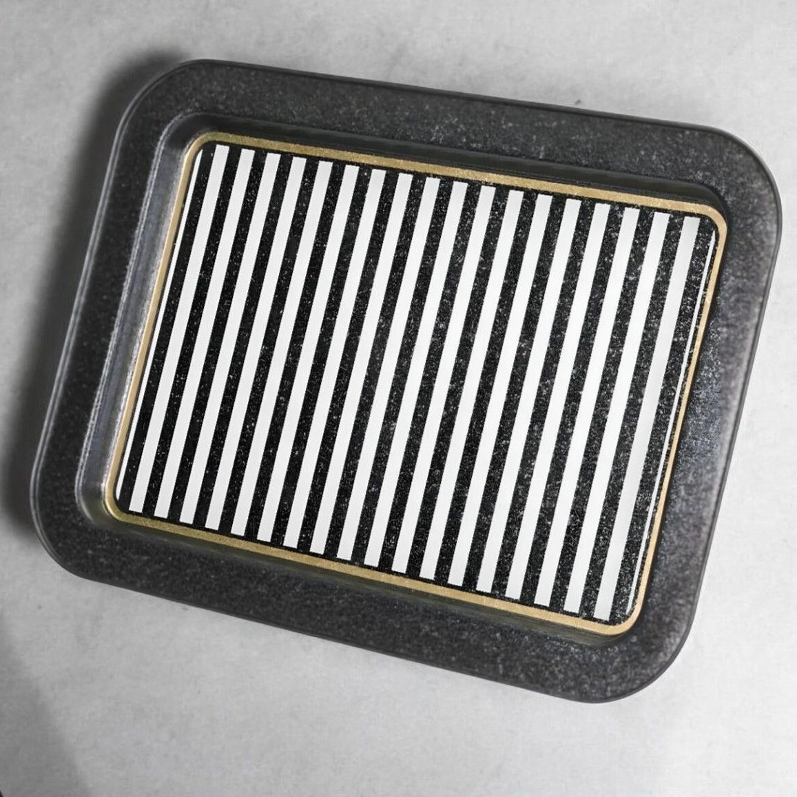 310x430 mm Metal Rectangular Tray Black and White Line Sweet Home — Trays — view 3 of 3 — Tinbox