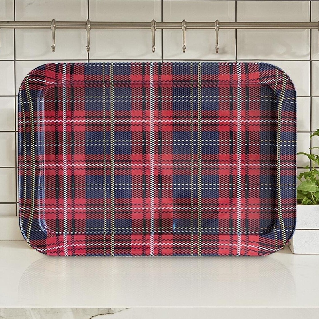 310x430 mm Metal Rectangular Tray Plaid(Ekose) — Trays — view 3 of 3 — Tinbox