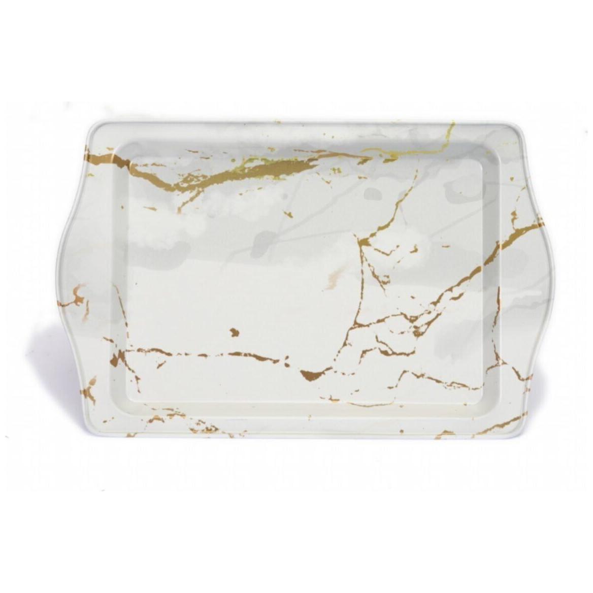 160x190 mm Rectangular Tray Handle Marble White — Trays — view 3 of 4 — Tinbox