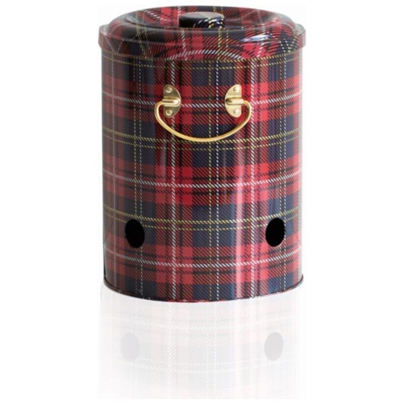 Ø175x225mm Metal Potato & Onion Storage Bin 5L Plaid(Ekose) — Potato Onion Garlic Storage Containers — view 3 of 4 — Tinbox