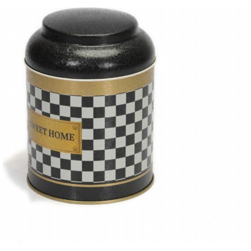 Ø120x130 mm Yuvarlak Teneke Kutu 1.3L Kubbeli Kapaklı Kareli Desenli — Yuvarlak Kutular — görsel 3 / 4 — Tinbox