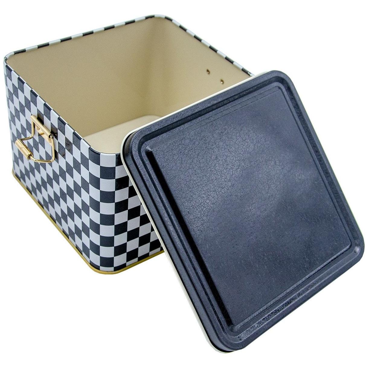 158x158x110 mm Kare Metal Saklama Kutusu 2,5 L Tel Kilitli ve Şeffaf Kapaklı Kare Desenli — Kare Kutular — görsel 4 / 5 — …
