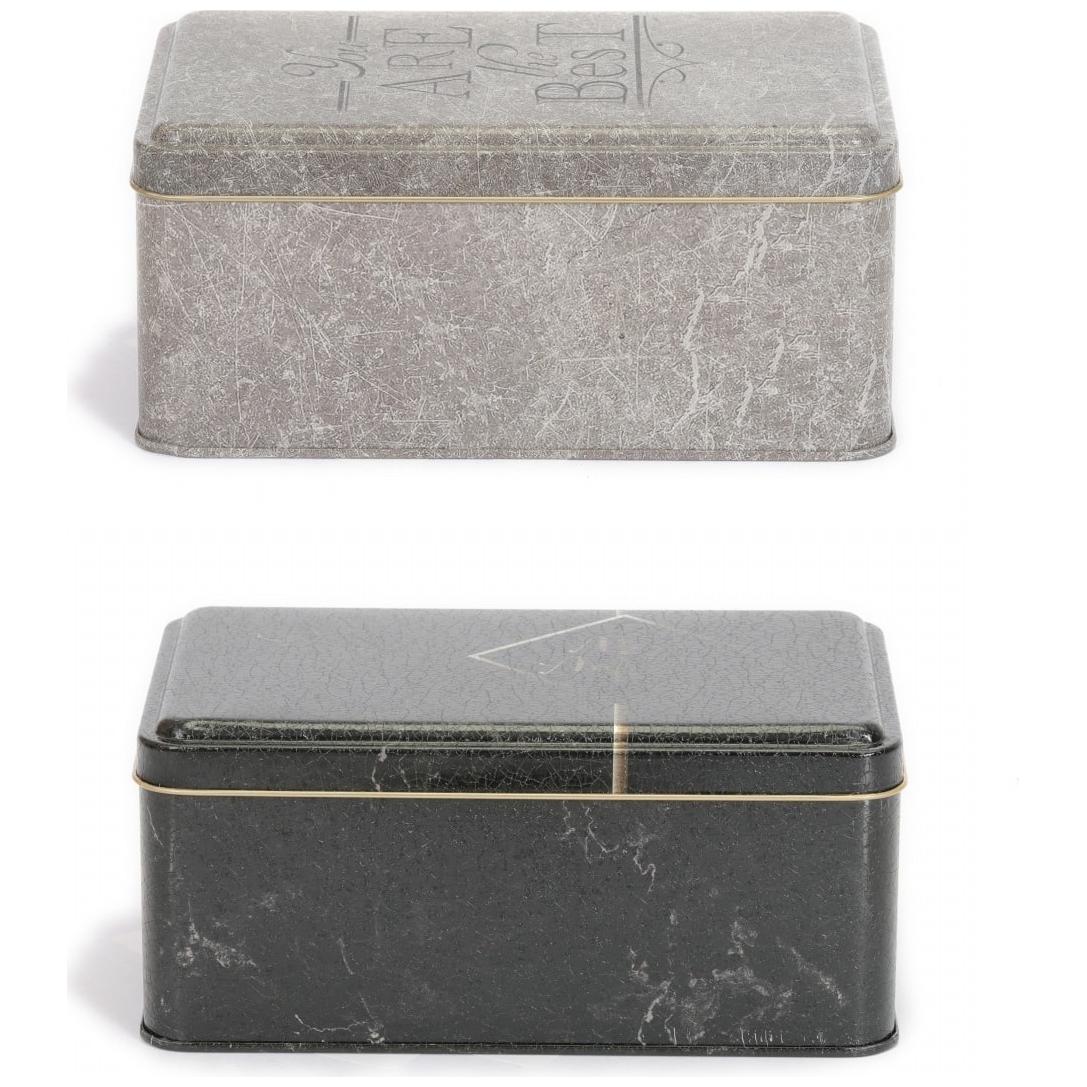Dikdörtgen Metal Teneke Kutu Seti 115x190x80 (2 adet) Mermer Sanabella Tasarımı — Kutu Setleri — görsel 2 / 3 — Tinbox
