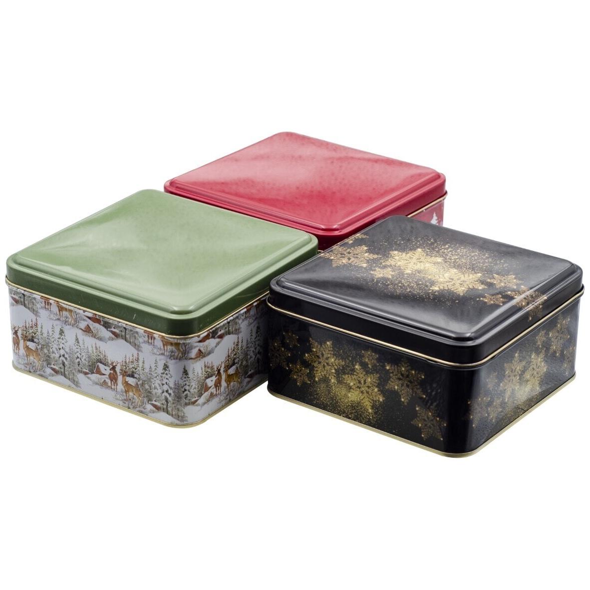 Kare Teneke Kutu Seti 158x158x80 mm 2.4L (3 Parça) Yeni Yıl Tasarımı — Kutu Setleri — görsel 5 / 5 — Tinbox