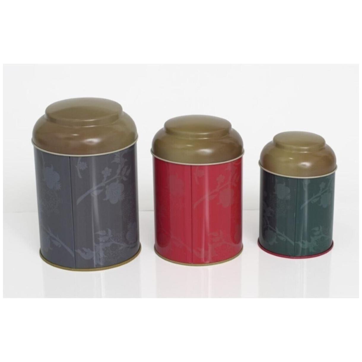 Yuvarlak Metal Saklama Kabı Seti Ø120 Ø105 Ø90 (3'lü set) Kubbeli Kapak Koyu Mor — Kutu Setleri — görsel 3 / 5 — Tinbox
