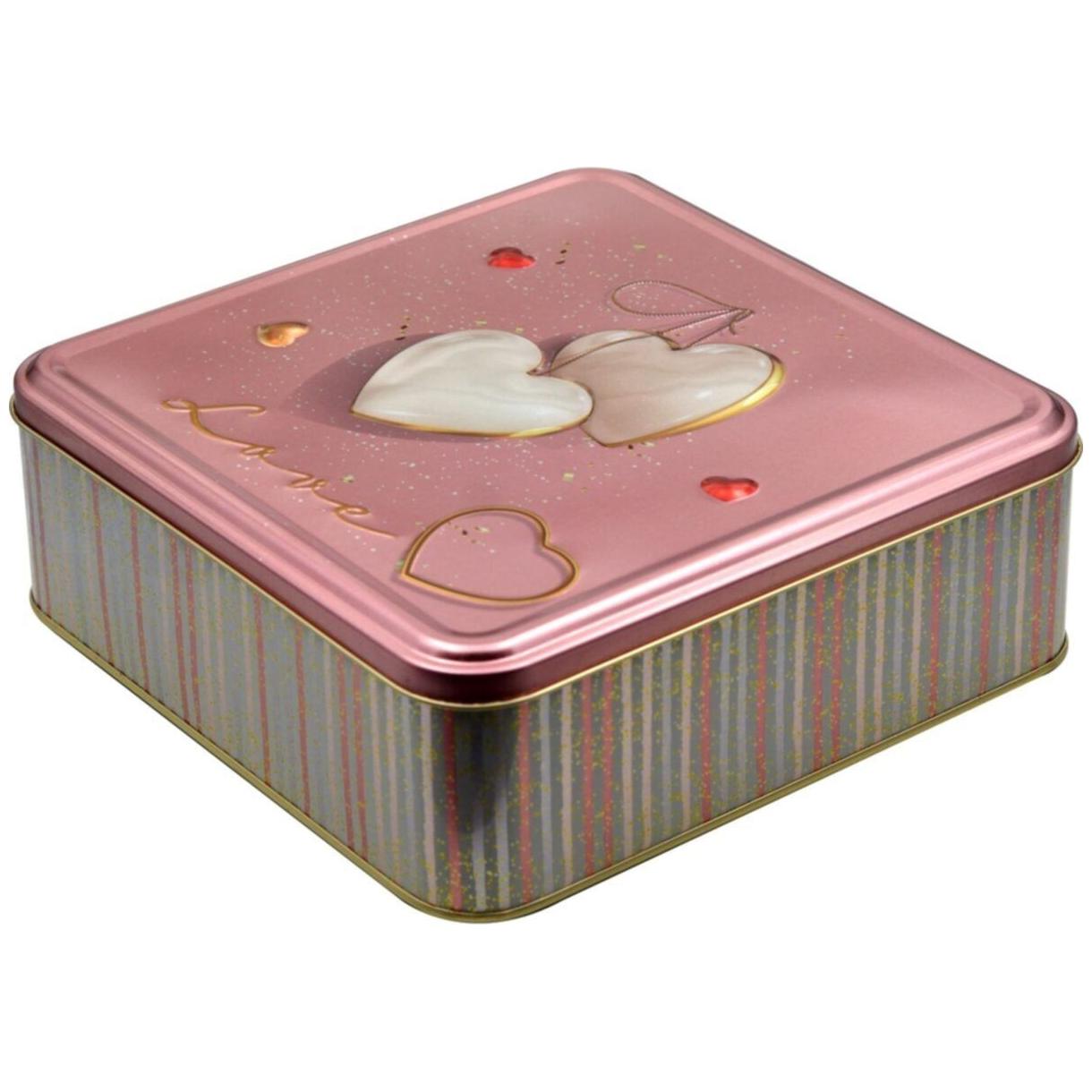 215x215x70 mm Kare Saklama Kutusu 3L Aşk Pembesi Dekor — Kare Kutular — görsel 2 / 3 — Tinbox