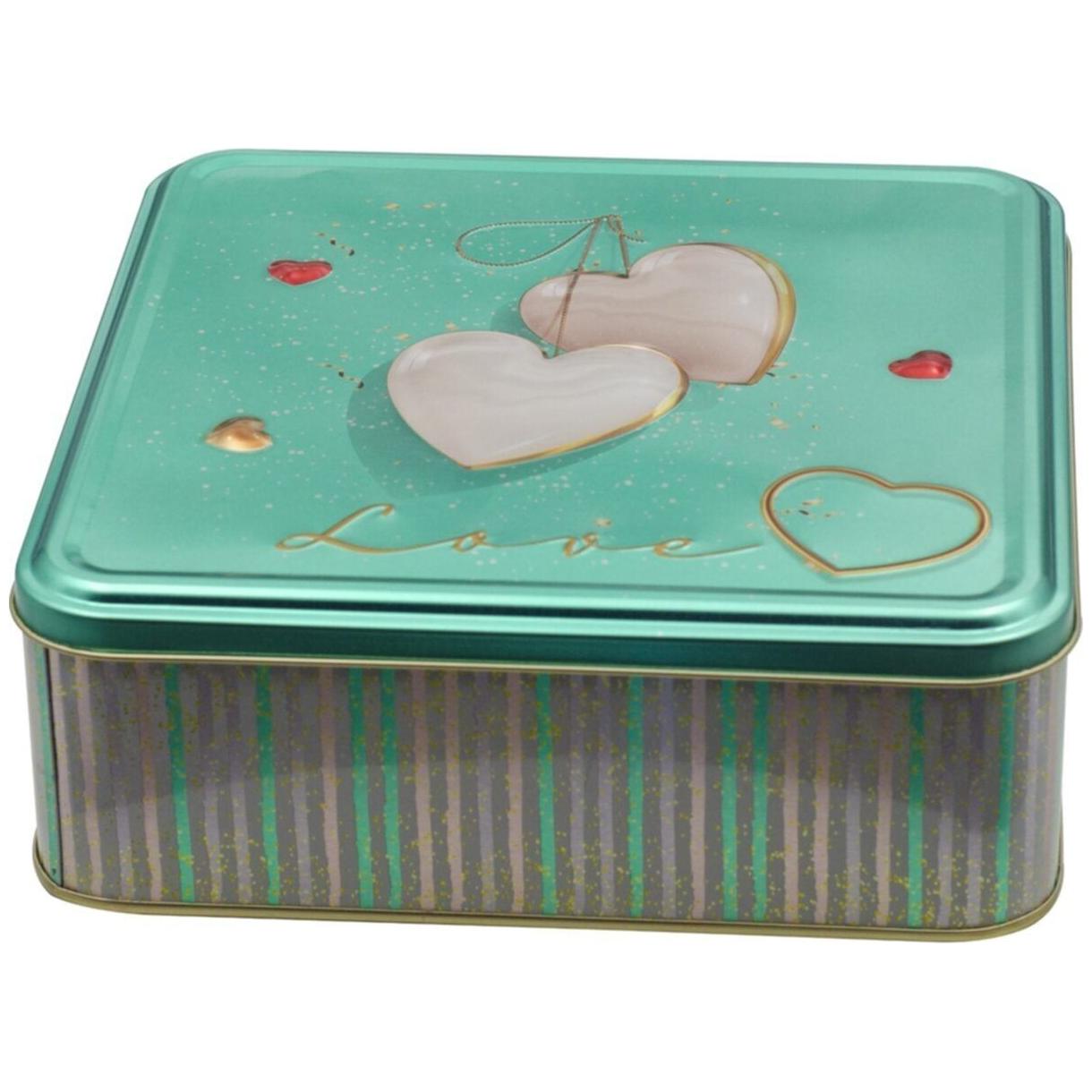 215x215x70 mm Square Storage Box 3L Love Green — Square Boxes — Tinbox