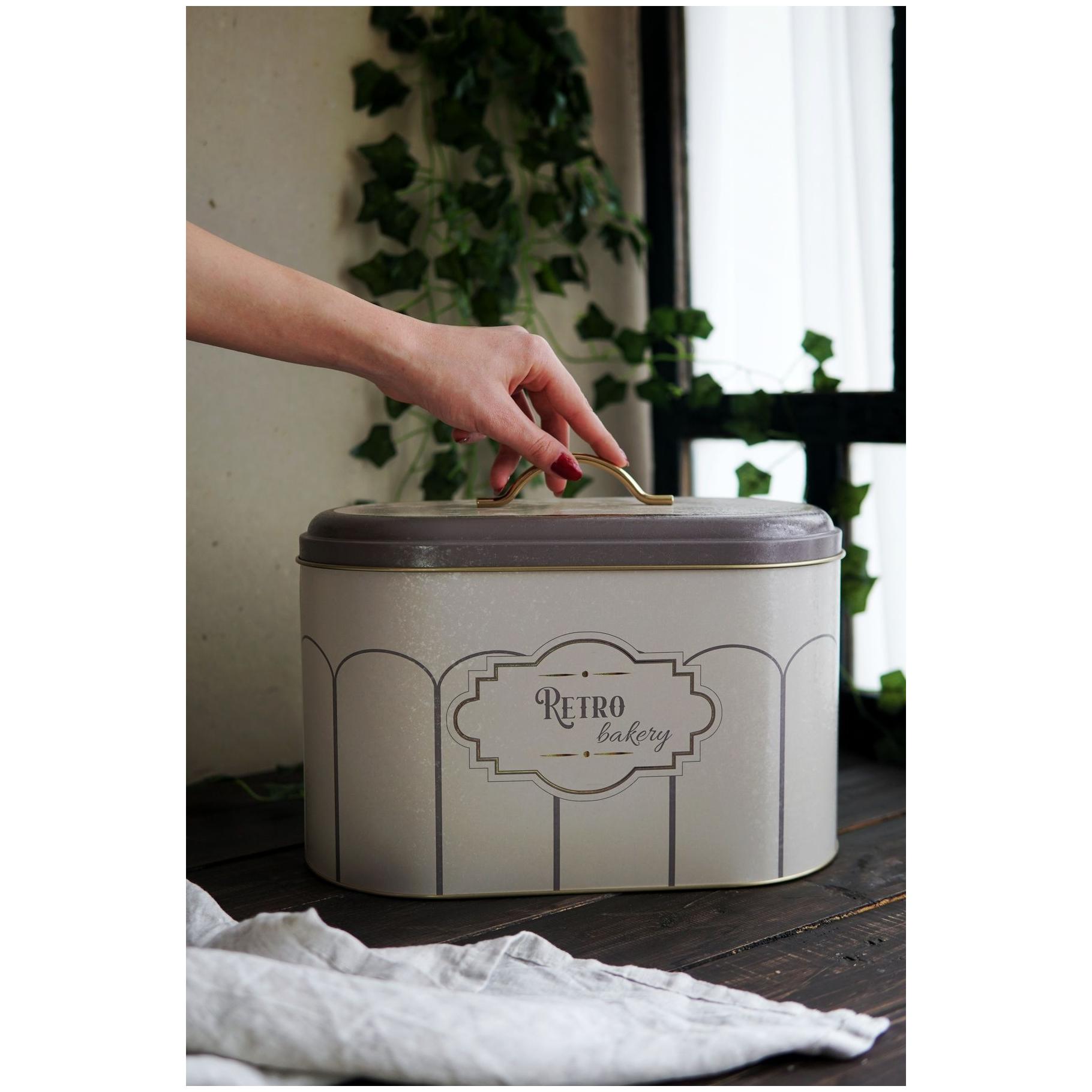 178 x 338 x 200 mm Metal Ekmek Kutusu Metal Saplı 9.8L Retro Fırın — Ekmeklik — görsel 2 / 4 — Tinbox