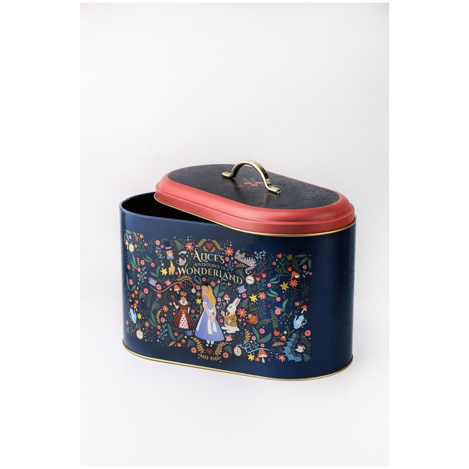 178 x 338 x 200 mm Metal Ekmek Kutusu, Metal Sap, 9.8L, Alice Harikalar Diyarında — Ekmeklik — Tinbox